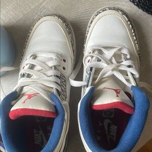 Nike Kids White and Blue Sneakers